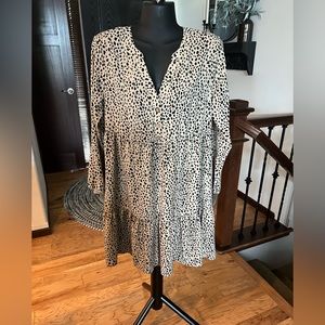 Beige Animal Print Dress Size Medium